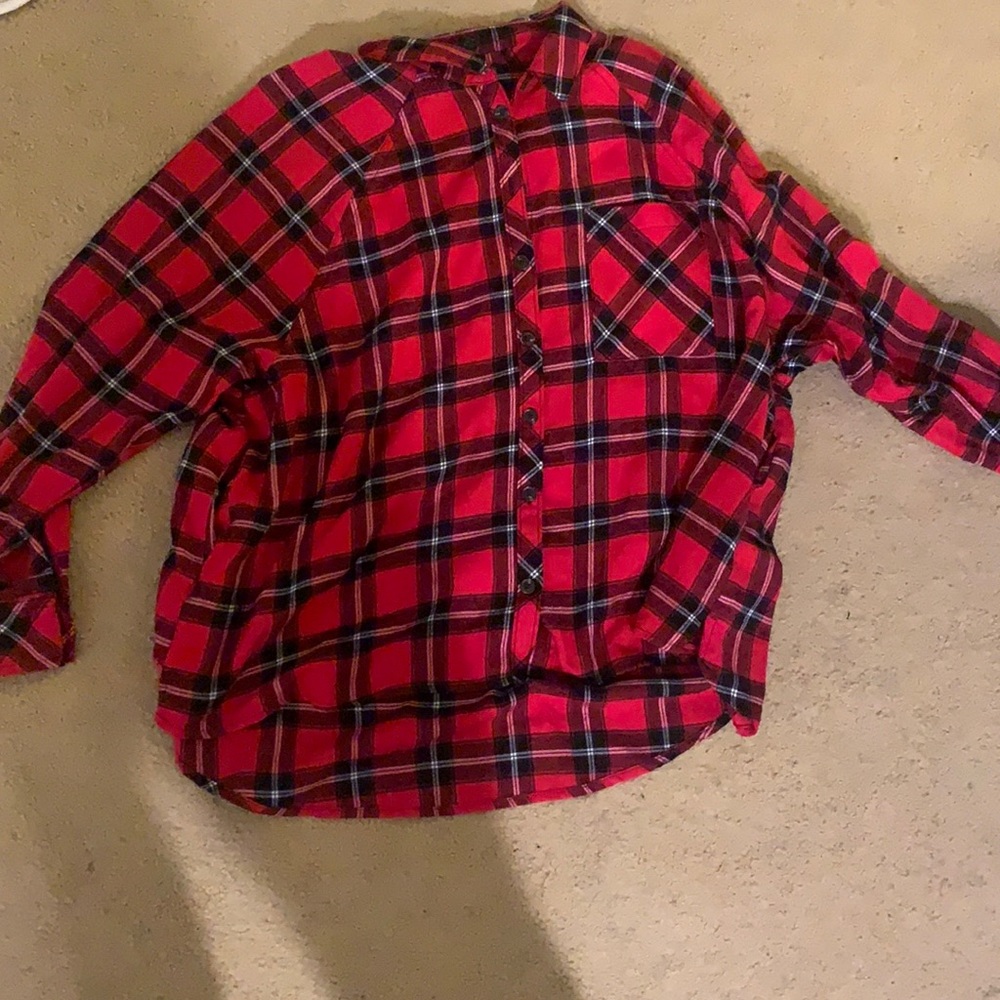 Wild fable oversized plaid with pockets